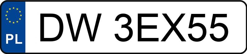 Numer rejestracyjny DW 3EX55 posiada RENAULT FLUENCE - DW3EX55