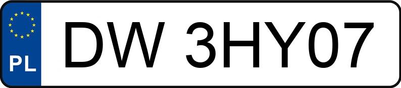 Numer rejestracyjny DW 3HY07 posiada FORD FOCUS - DW3HY07