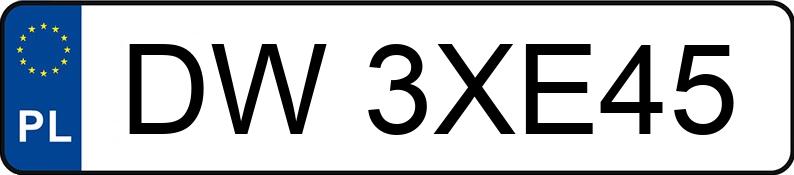 Numer rejestracyjny DW 3XE45 posiada AUDI A6 - DW3XE45 Numer rejestracyjny DW 3XE45 posiada AUDI A6 - DW3XE45
