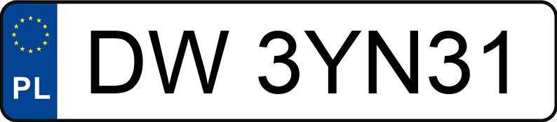 Numer rejestracyjny DW 3YN31 posiada TOYOTA TOYOTA YARIS - DW3YN31