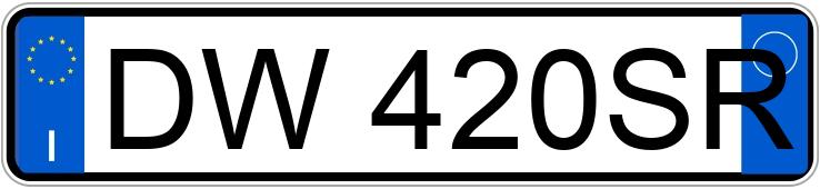 Numer rejestracyjny DW420SR posiada PEUGEOT 207