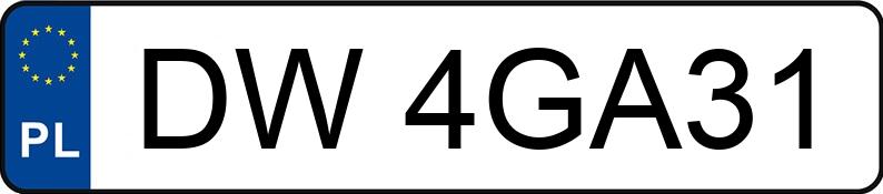Numer rejestracyjny DW 4GA31 posiada AUDI A3 - DW4GA31