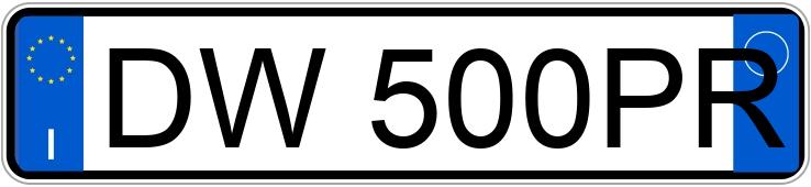 Numer rejestracyjny DW500PR posiada Fiat Punto
