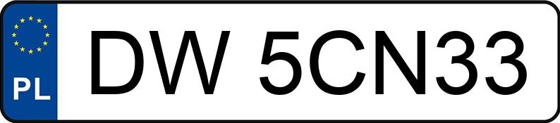 Numer rejestracyjny DW 5CN33 posiada VOLKSWAGEN GOLF - DW5CN33