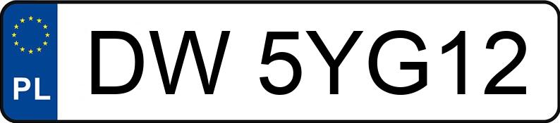 Numer rejestracyjny DW 5YG12 posiada TOYOTA TOYOTA COROLLA - DW5YG12