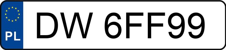 Numer rejestracyjny DW6FF99 posiada  