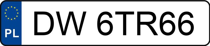 Numer rejestracyjny DW6TR66 posiada  