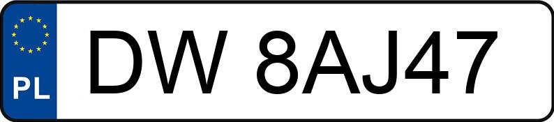 Numer rejestracyjny DW8AJ47 posiada  