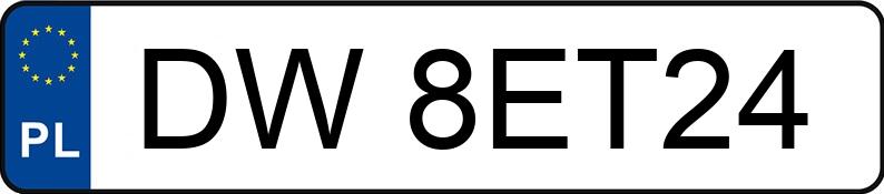 Numer rejestracyjny DW 8ET24 posiada MITSUBISHI GALANT 2.4 KAT - DW8ET24