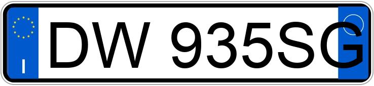 Numer rejestracyjny DW935SG posiada  