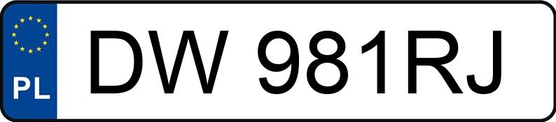 Numer rejestracyjny DW981RJ posiada  