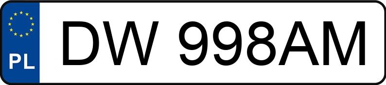 Numer rejestracyjny DW 998AM posiada FIAT DOBLO - DW998AM