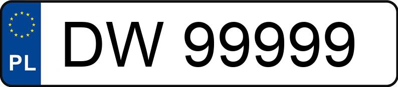 Numer rejestracyjny DW 99999 posiada PEUGEOT 206 CC - DW99999