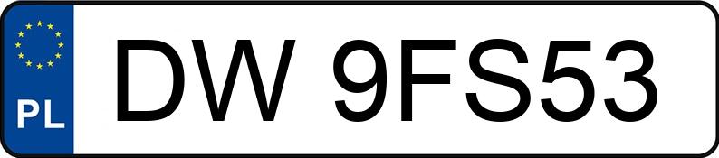 Numer rejestracyjny DW9FS53 posiada  