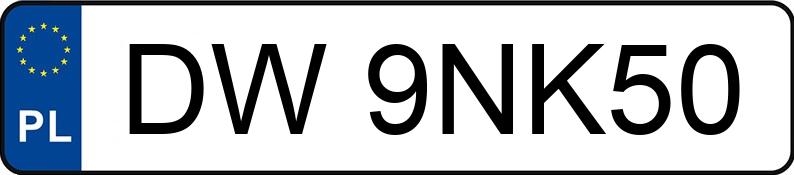 Numer rejestracyjny DW9NK50 posiada  