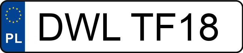 Numer rejestracyjny DWL TF18 posiada  X3 - DWLTF18
