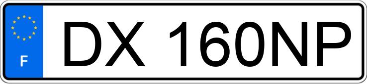 O número de registro DX160NP tem RENAULT CLIO