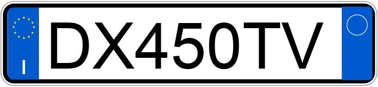 Numer rejestracyjny DX450TV posiada BMW Serie 3