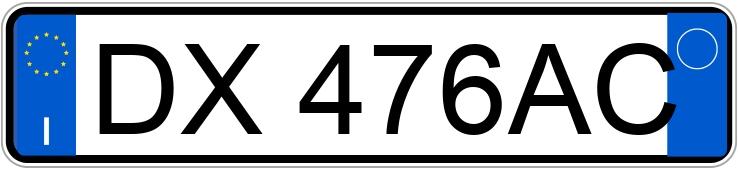 Numer rejestracyjny DX476AC posiada LANCIA Delta