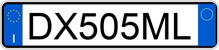 Il numero di registrazione DX505ML ha FIAT Sedici