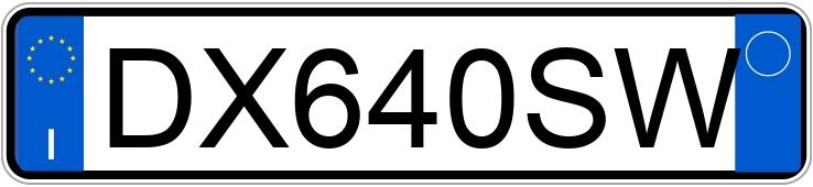 Numer rejestracyjny DX640SW posiada FIAT 500