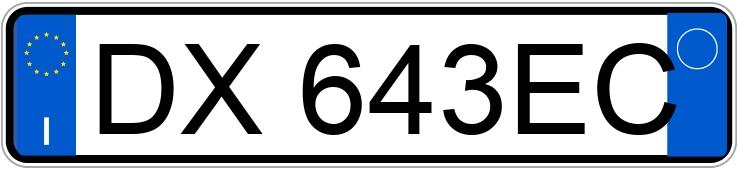 Numer rejestracyjny DX643EC posiada PEUGEOT 207