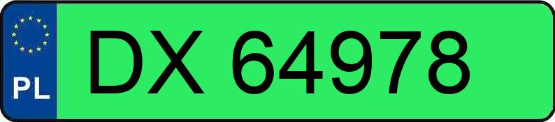 Numer rejestracyjny DX 64978 posiada TESLA  - DX64978