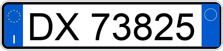 O número de registro DX73825 tem vespa piaggio 