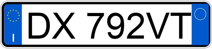 Numer rejestracyjny DX792VT posiada TOYOTA Yaris 2a serie