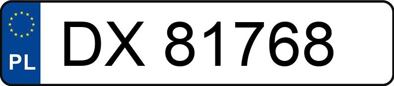 Numer rejestracyjny DX 81768 posiada AUDI A3 - DX81768
