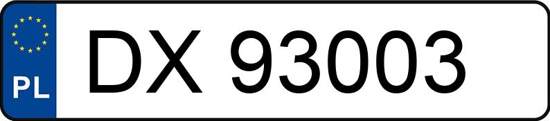 Numer rejestracyjny DX 93003 posiada SKODA SUPERB - DX93003