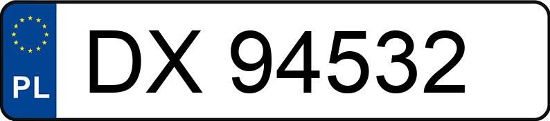 Numer rejestracyjny DX 94532 posiada FORD TRANSIT TOURNEO - DX94532