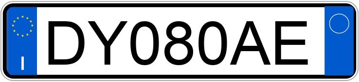 Numer rejestracyjny DY080AE posiada FIAT 500