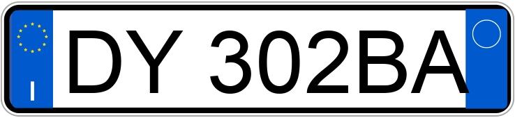 Numer rejestracyjny DY302BA posiada PEUGEOT 206