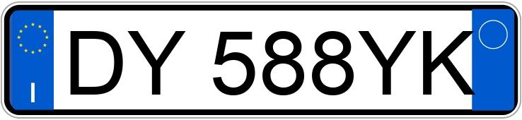 Numer rejestracyjny DY588YK posiada PEUGEOT 206