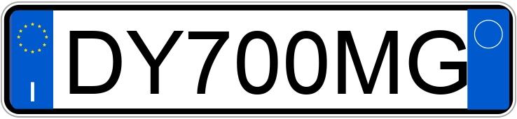 Numer rejestracyjny DY700MG posiada PEUGEOT 207