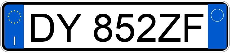 Numer rejestracyjny DY852ZF posiada FIAT Panda 2a serie