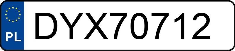 Numer rejestracyjny DYX 70712 posiada   - DYX70712