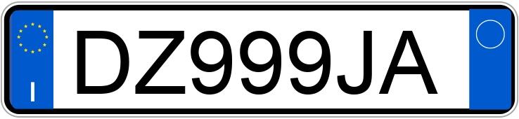 Numer rejestracyjny DZ999JA posiada FIAT Panda 2a serie