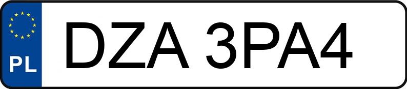 Numer rejestracyjny DZA 3PA4 posiada VOLKSWAGEN TOURAN - DZA3PA4