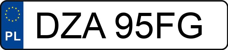 Numer rejestracyjny DZA 95FG posiada AUDI 80 2.0 KAT - DZA95FG