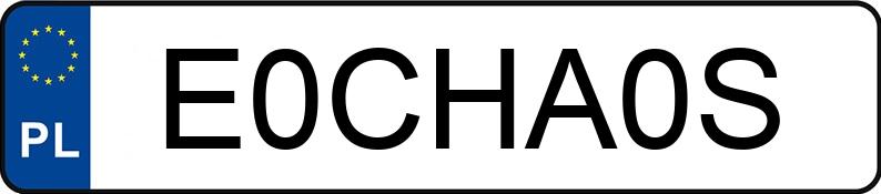 Numer rejestracyjny E0CHA0S posiada AUDI A6 Quattro 3.0 TFSI MR`11 E5 4G S tronic