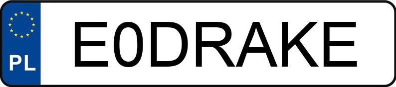 Numer rejestracyjny E0DRAKE posiada PORSCHE 911 CARRERA 4 GTS