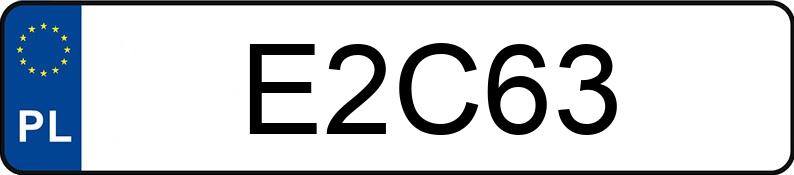 Numer rejestracyjny E2C63 posiada MERCEDES-BENZ C 63 AMG MR`07 E4 204 AMG