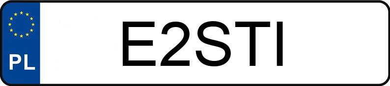 Numer rejestracyjny E2STI posiada SUBARU WRX STI