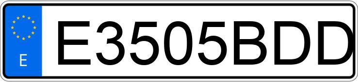 Numer rejestracyjny E3505BDD posiada HONDA FOURTRAX 250