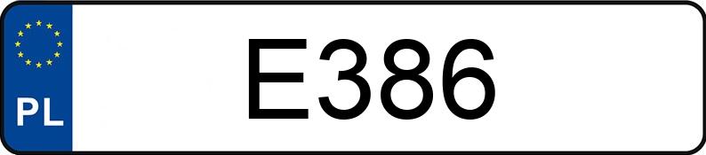 Numer rejestracyjny E386 posiada NISSAN Altima 2.5 MR`06 Altima 2.5 MR`06