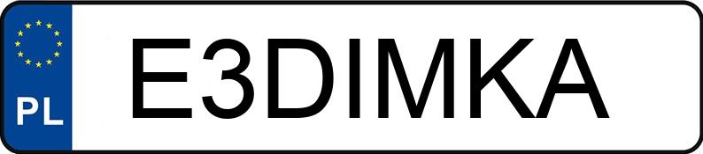 Numer rejestracyjny E3DIMKA posiada BMW 316i Coupe Kat. E36 316i Coupe Kat. E36