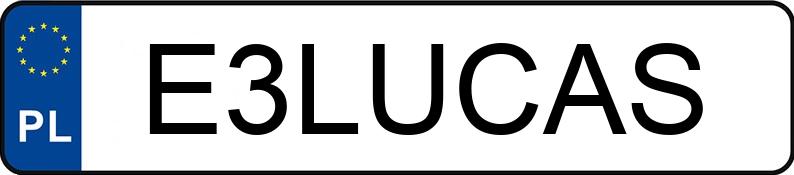 Die Registrierungsnummer E3LUCAS hat VOLKSWAGEN Golf III 1.6i Kat. MR`91 GL