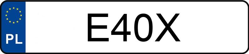 Numer rejestracyjny E40X posiada FORD MUSTANG